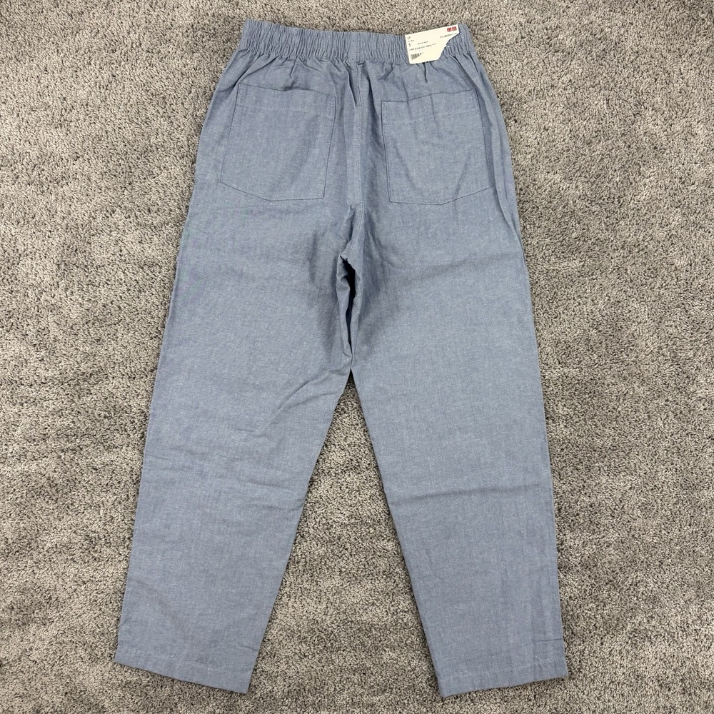 Uniqlo Linen Blend Easy Ankle Pants Men's S NWT Blue Drawstrings Cotton